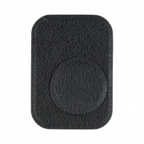 Set 2 Placute Metalice cu banda adeziva pentru suporturi auto magnetice, Piele - Negru