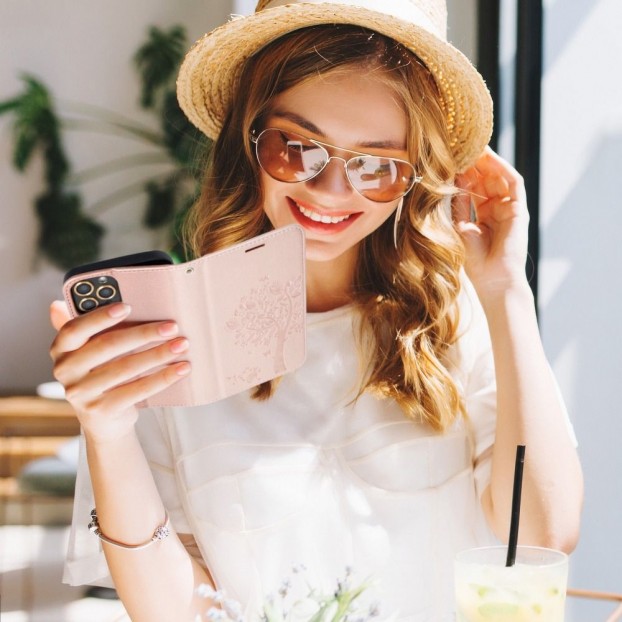 Husa Samsung Galaxy A72 Forcell Mezzo Book Tip Carte cu Magnet - Spring Pink