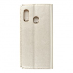 Husa Samsung Galaxy A20e Magnet Book tip carte  cu magnet, piele ecologica - gold