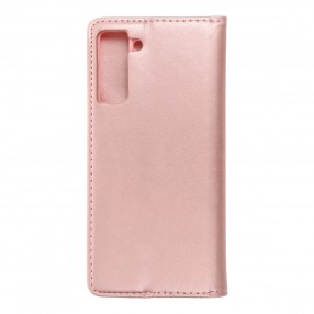 Husa Samsung Galaxy S21 Plus Magnet Book tip carte  cu magnet, piele ecologica - rose gold