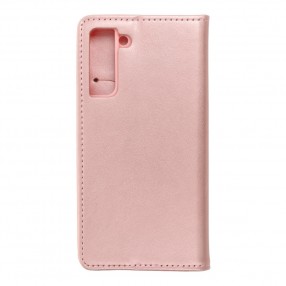 Husa Samsung Galaxy S21 Magnet Book tip carte  cu magnet, piele ecologica - rose gold