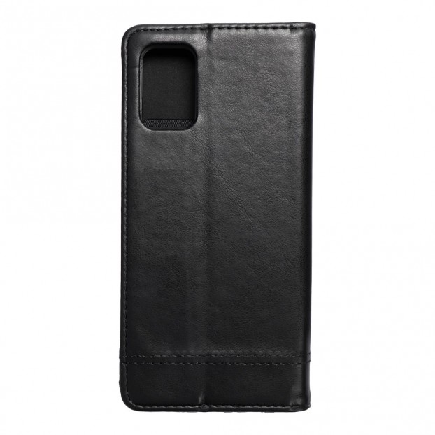 Husa Samsung Galaxy A02s Prestige Book tip carte cu magnet, piele ecologica - negru