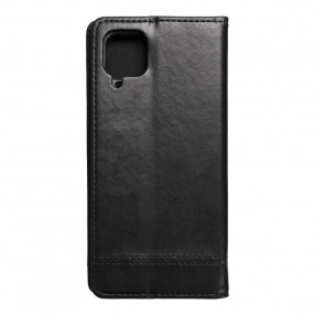Husa Samsung Galaxy A12 Prestige Book tip carte cu magnet, piele ecologica - negru