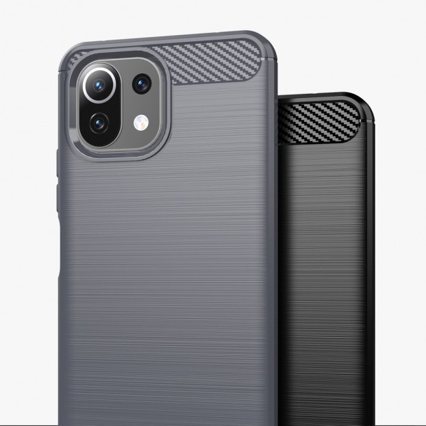 Husa Antisoc Xiaomi Mi 11 Lite Carbon - Negru Husa Antisoc Xiaomi Mi 11 Lite Carbon - Negru