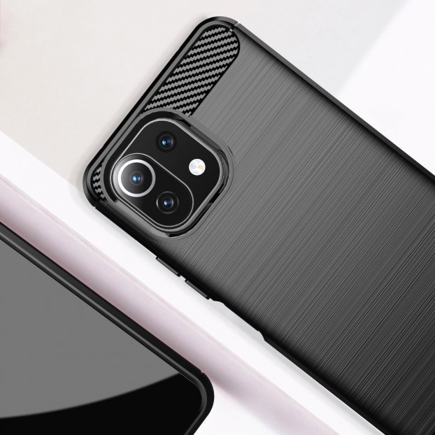 Husa Antisoc Xiaomi Mi 11 Lite Carbon - Negru Husa Antisoc Xiaomi Mi 11 Lite Carbon - Negru