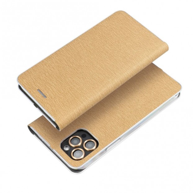 Husa Xiaomi Mi 11 Forcell Luna Book Silver Tip Carte cu Magnet - Auriu Husa Xiaomi Mi 11 Forcell Luna Book Silver Tip Carte cu Magnet - Auriu