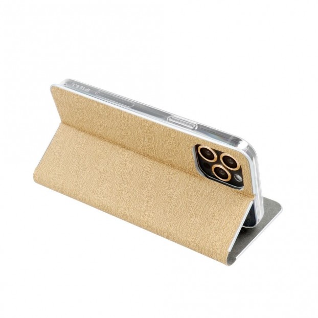 Husa Xiaomi Mi 11 Forcell Luna Book Silver Tip Carte cu Magnet - Auriu Husa Xiaomi Mi 11 Forcell Luna Book Silver Tip Carte cu Magnet - Auriu