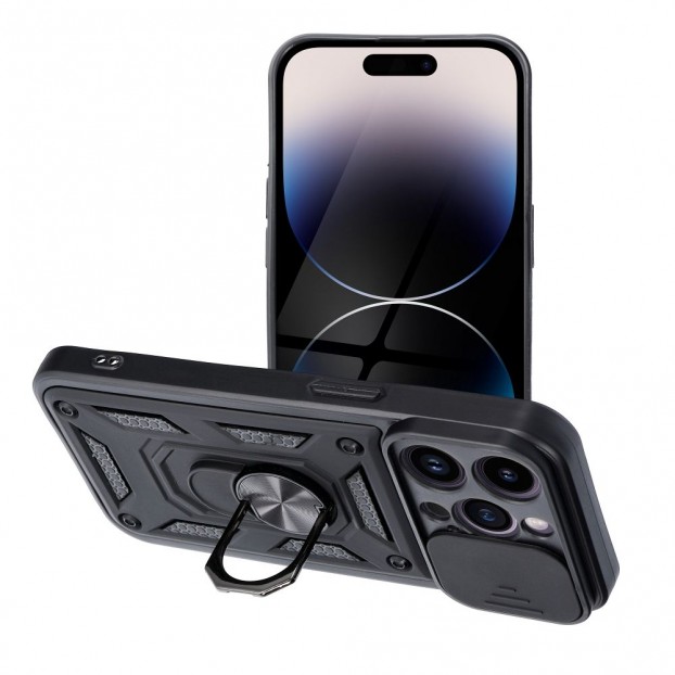 Husa Antisoc iPhone 14 Pro Forcell Slide Armor - Negru