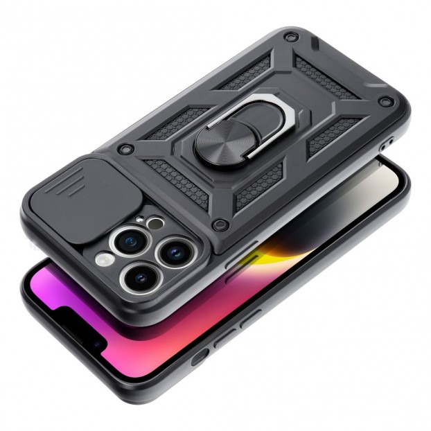 Husa Antisoc iPhone 14 Pro Forcell Slide Armor - Negru