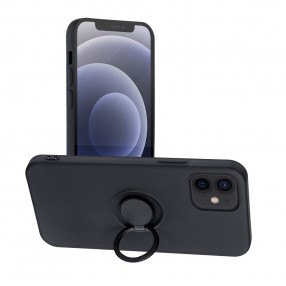 Husa iPhone 12 / 12 Pro Forcell Silicone Ring - Negru