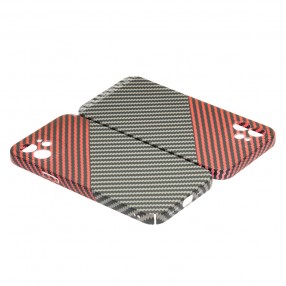 Husa iPhone 12 LUXO Kevlar - Red & Grey 
