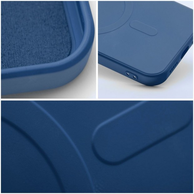 Husa iPhone 13 Pro Max Silicone Mag Cover compatibil cu MagSafe - Albastru