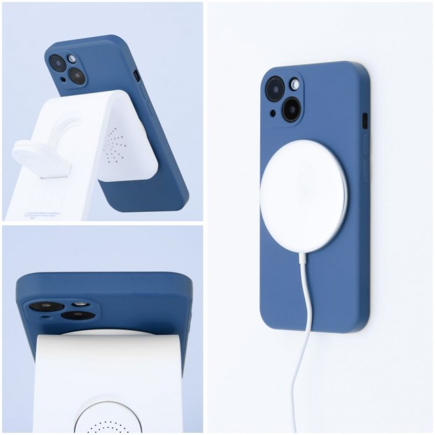 Husa iPhone 13 Pro Max Silicone Mag Cover compatibil cu MagSafe - Albastru