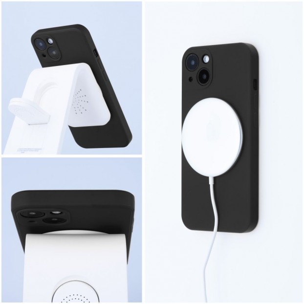 Husa iPhone 13 Pro Max Silicone Mag Cover compatibil cu MagSafe - Negru