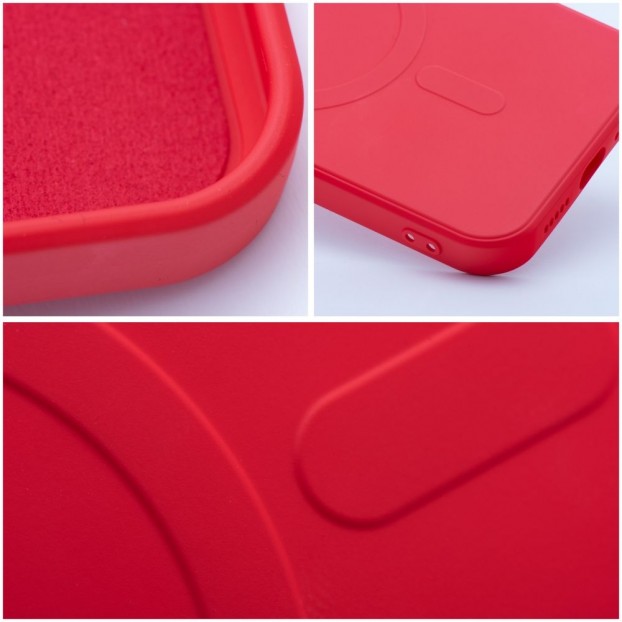 Husa iPhone 13 Pro Max Silicone Mag Cover compatibil cu MagSafe - Rosu