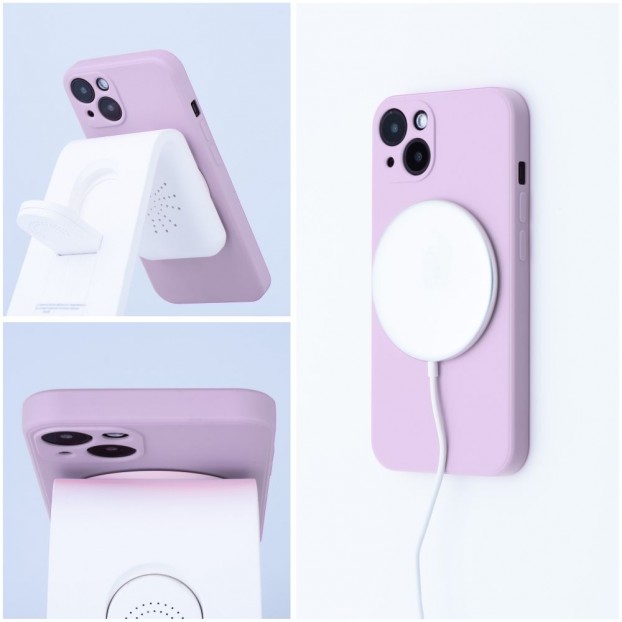 Husa iPhone 13 Pro Max Silicone Mag Cover compatibil cu MagSafe - Roz