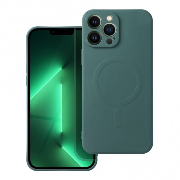 Husa iPhone 13 Pro Max Silicone Mag Cover compatibil cu MagSafe - Verde