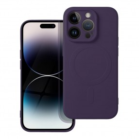 Husa iPhone 14 Pro Silicone Mag Cover compatibil cu MagSafe - Mov