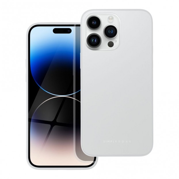 Husa iPhone 14 Pro Max ROAR Matte Glass - Silver