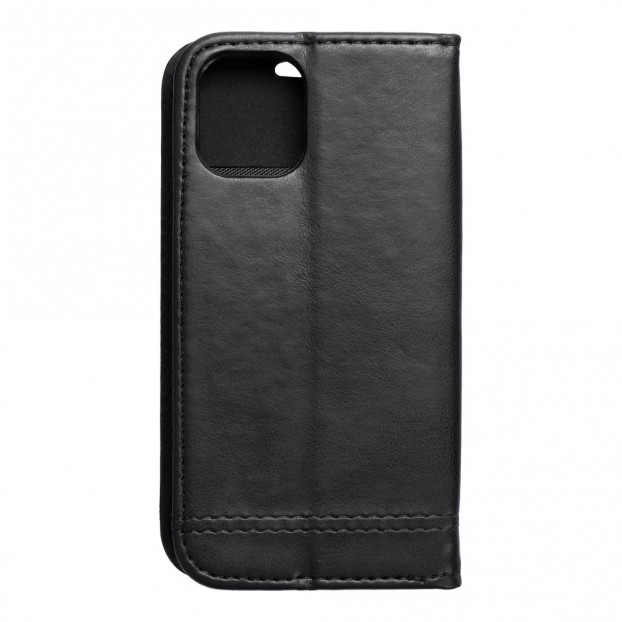 Husa iPhone 12 mini Prestige Book tip carte cu magnet, piele ecologica - negru Husa iPhone 12 mini Prestige Book tip carte cu magnet, piele ecologica - negru
