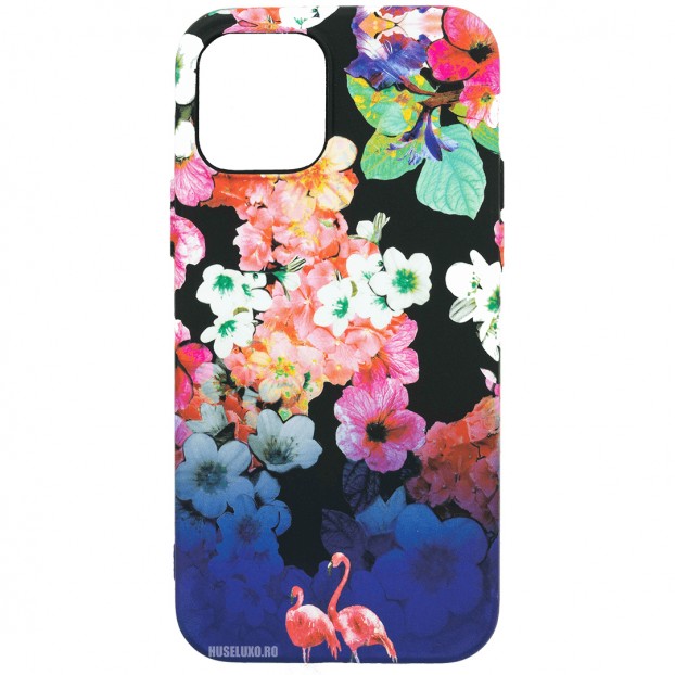 Husa iPhone 12 Pro LUXO TPU - Flamingo Flowers