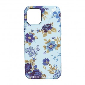 Husa iPhone 12 / 12 Pro LUXO TPU - Blue Flowers 