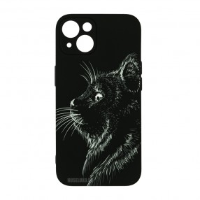 Husa iPhone 13 LUXO TPU - Black Cat