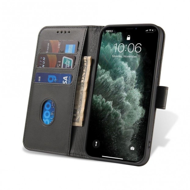 Husa tip carte Samsung Galaxy A32 5G MANGUSTA Smart Magnet Book, piele ecologica - Negru