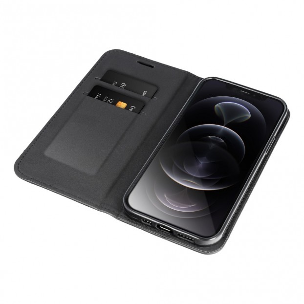 Husa Xiaomi Mi 11 Prestige Book tip carte cu magnet, piele ecologica - negru Husa Xiaomi Mi 11 Prestige Book tip carte cu magnet, piele ecologica - negru