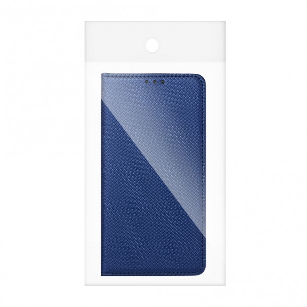 Husa Motorola E7 Plus Smart Book Case tip carte cu magnet - albastru