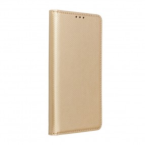 Husa Samsung Galaxy A22 4G Smart Book Case tip carte cu magnet - auriu