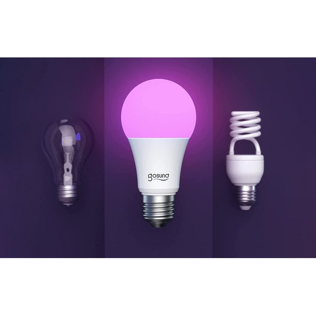 Bec Inteligent LED GOSUND WB4, Wi-Fi RGB + W, 8W, 800lm, clasa A+, E27