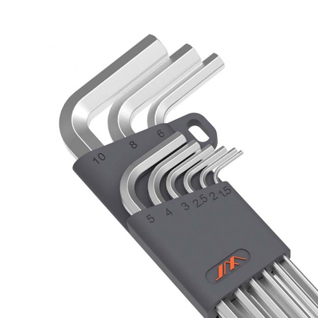 Set chei hexagonale JIMI Home, Inox, 1.5-10 mm, 9 buc, Argintiu Set chei hexagonale JIMI Home, Inox, 1.5-10 mm, 9 buc, Argintiu