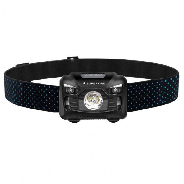 Lanterna Frontala LED SUPERFIRE HL06 cu acumulator, Senzor No Touch - Negru