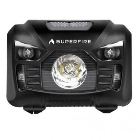 Lanterna Frontala LED SUPERFIRE HL06 cu acumulator, Senzor No Touch - Negru