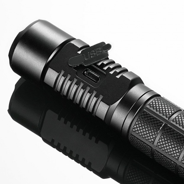 Lanterna LED SUPERFIRE A3-S, 10W, 1100lm, IP67, USB-C, Aluminiu - Negru
