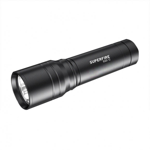 Lanterna LED SUPERFIRE S33-C, 5W, 210lm, IP43, 800mAh, Aluminiu - Negru