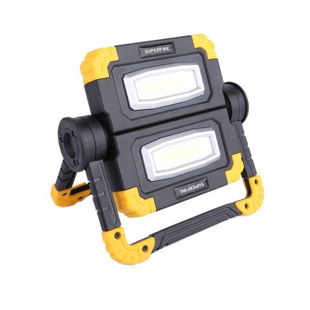 Proiector LED Portabil SUPERFIRE G7, Acumulator 5000mAh, 600-1000 lumeni, 2x10W - Negru